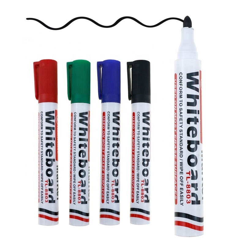 BECOL High Quality Non Toxic Erasable Whiteboard Marker Custom Logo Dry Erase Fine Tip Whiteboard Marker Pen Set