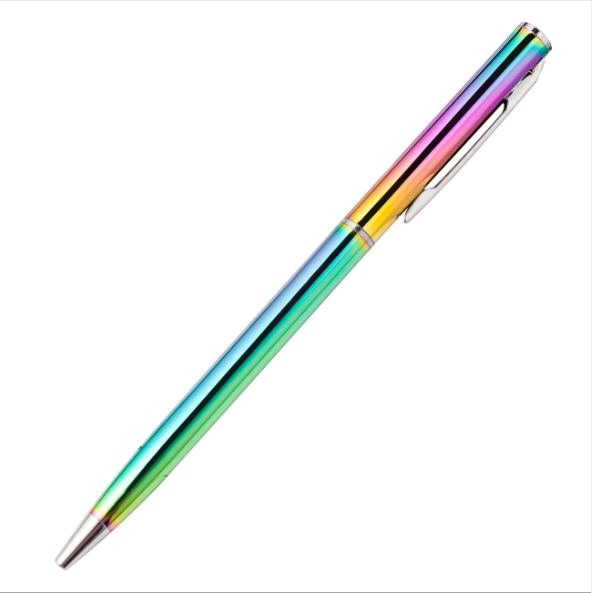 Laser Colorful Metal Twist Ballpoint Pen Slim Metallic Color Pen