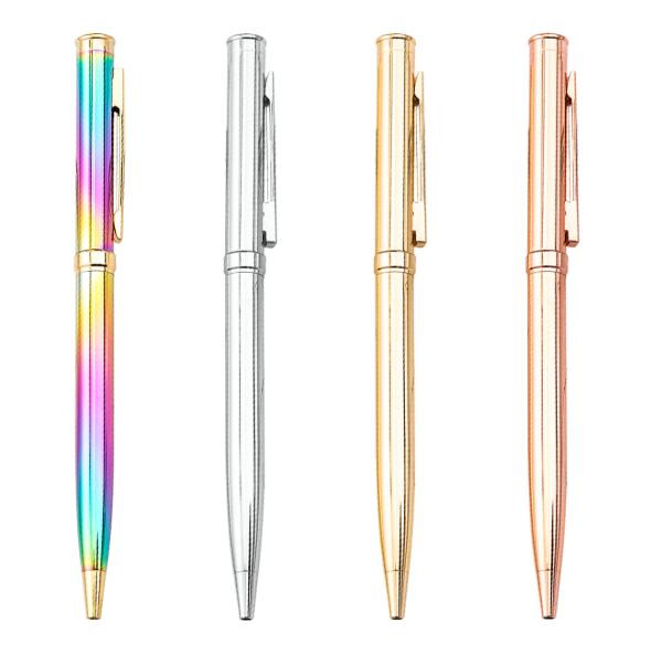 Laser Colorful Metal Twist Ballpoint Pen Slim Metallic Color Pen