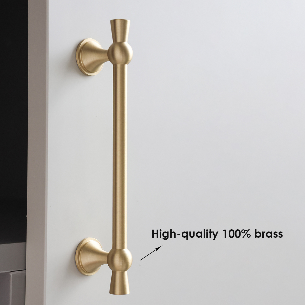 Soild Brass Cabinet Handles Knobs, T Bar Dresser Kitchen Cupboard Hardware Furniture Door Handle Gold Drawer Pulls