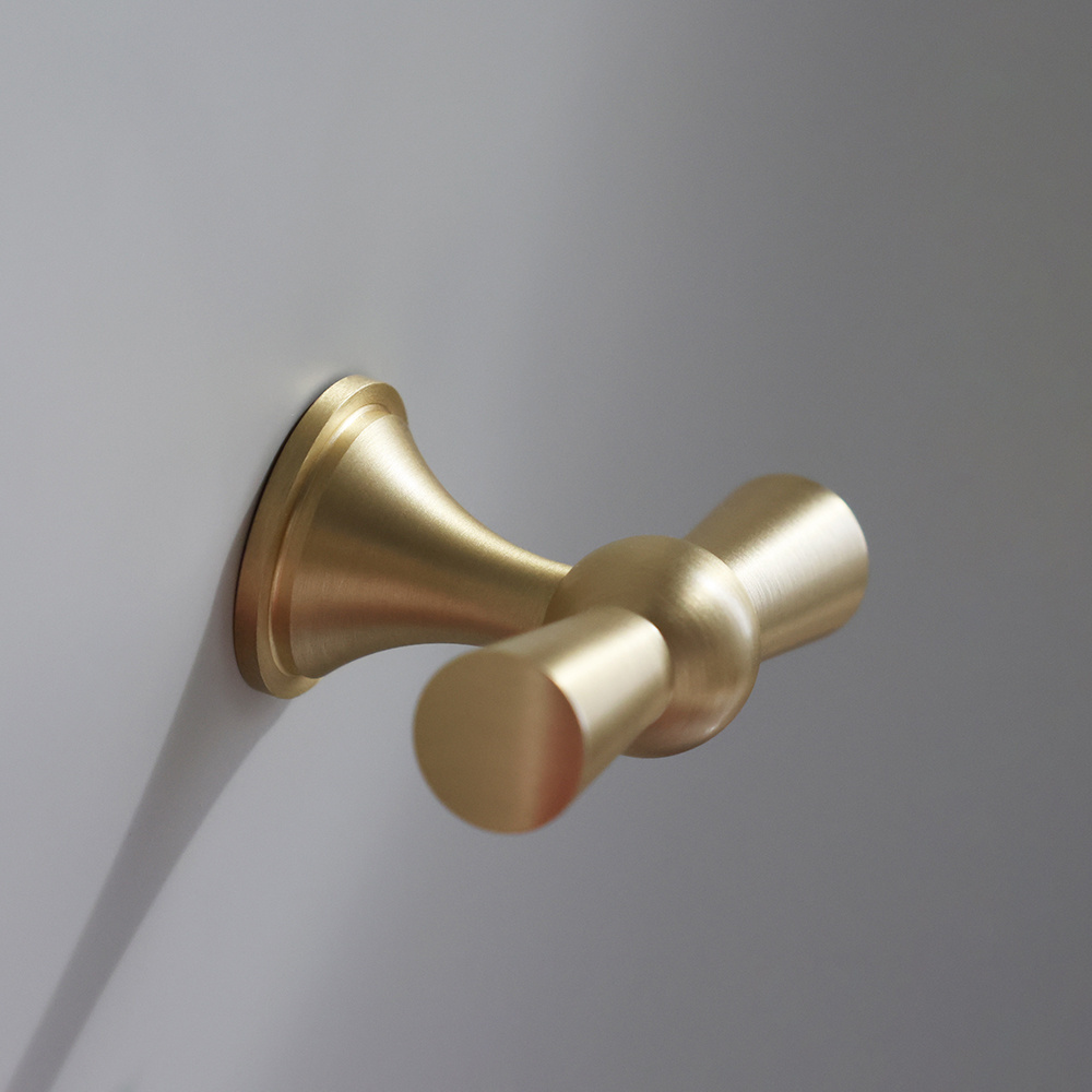 Modern Creative Solid Brass Cabinet Handles Gold Drawer Pulls T Bar Knobs Brushed Satin Brass Dressers Handles Hardware