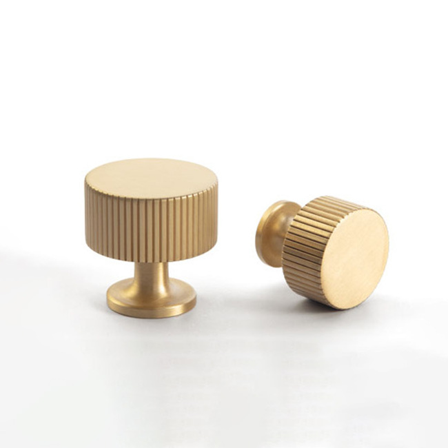 Classic Solid Brass Stripe Drawer Knobs 28mm for Cabinet Dresser Kitchen Bathroom Solid Copper Furniture Hardware Round  Knobs