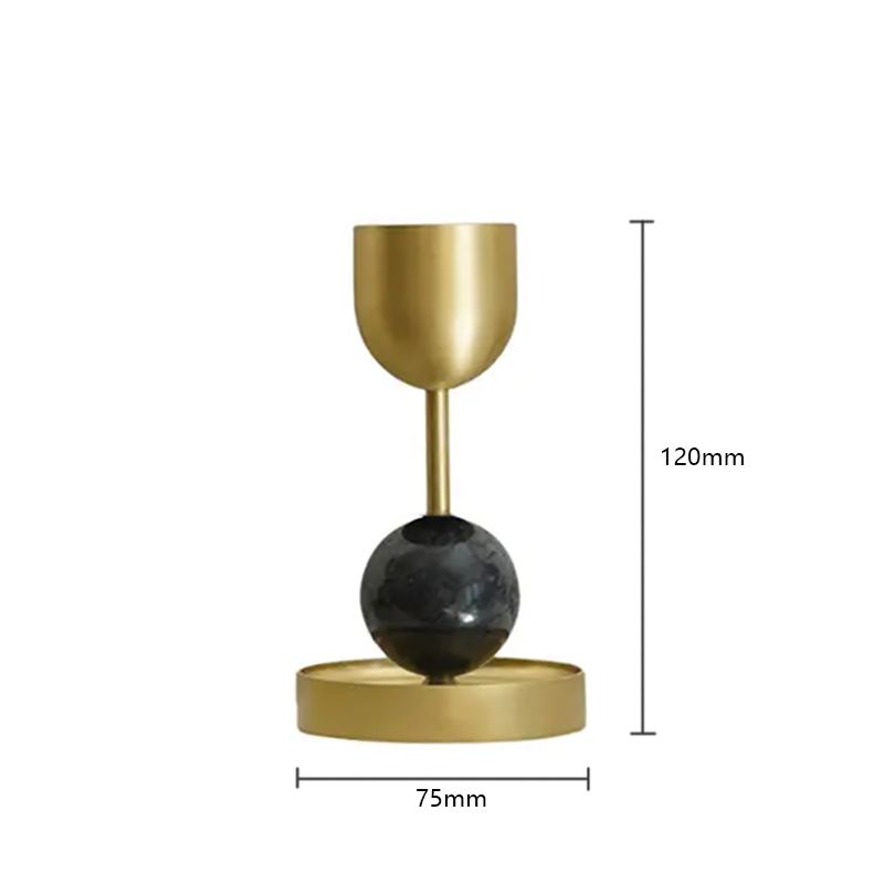 Solid Brass and Natural Marble Candle Holder Large Candlestick Holder Decorative Taper Candle Stand Metal Gold Candle Holders