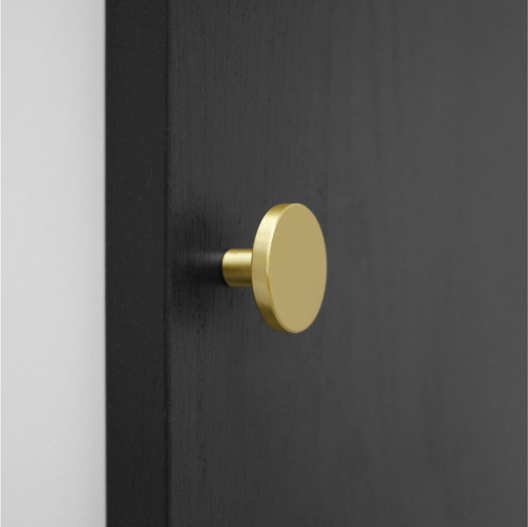 Brass Round Knobs for Kitchen Cabinet Gold Furniture Hardware Brushed Modern Satin Brass Pull Knobs