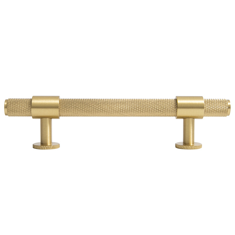 Factory Price Furniture Cabinets Door Knurling Knurled Handle Gold Brass Nordic Kitchen Drawer Wardrobe Brass Pull Handles