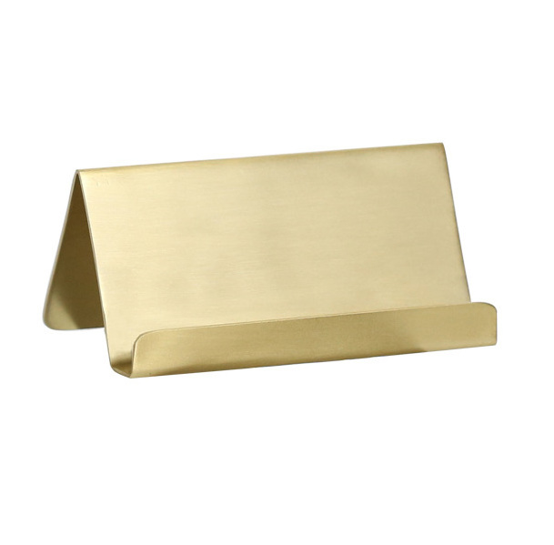 Business Card Holders Solid Brass Desktop Gold Card Display Stand Organizer for Office Table Business Card Display