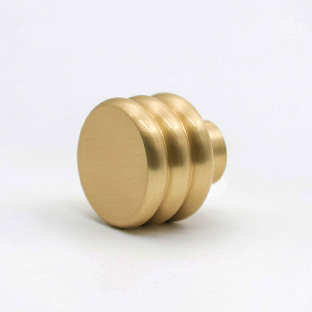 Threaded Design Furniture Knob Solid Brass Knobs Unique Kitchen Cabinet Door Handle Gold Modern Luxury Pulls Hardware