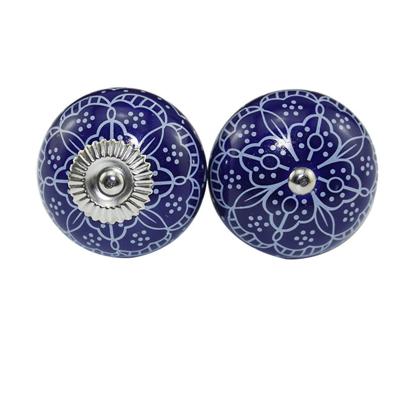 Modern Ceramic Round Cabinet Knobs Iron Drawer Cabinet Door handle