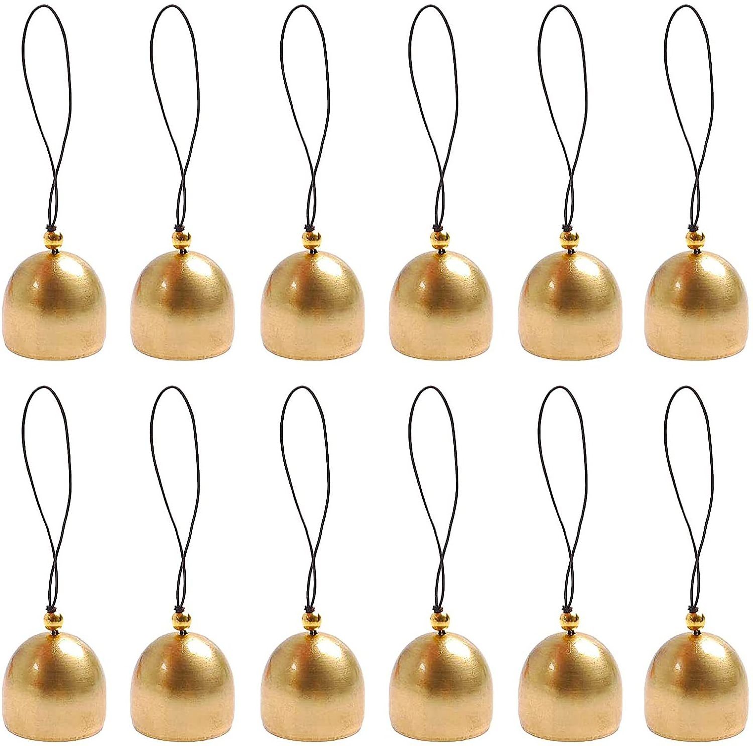 Christmas Hanging Brass Bell for Door,  Crafts Xmas Rustic Jingle Bells with Rope Hanging Ornament for Tree Door and Wall