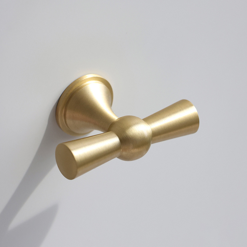 Modern Creative Solid Brass Cabinet Handles Gold Drawer Pulls T Bar Knobs Brushed Satin Brass Dressers Handles Hardware