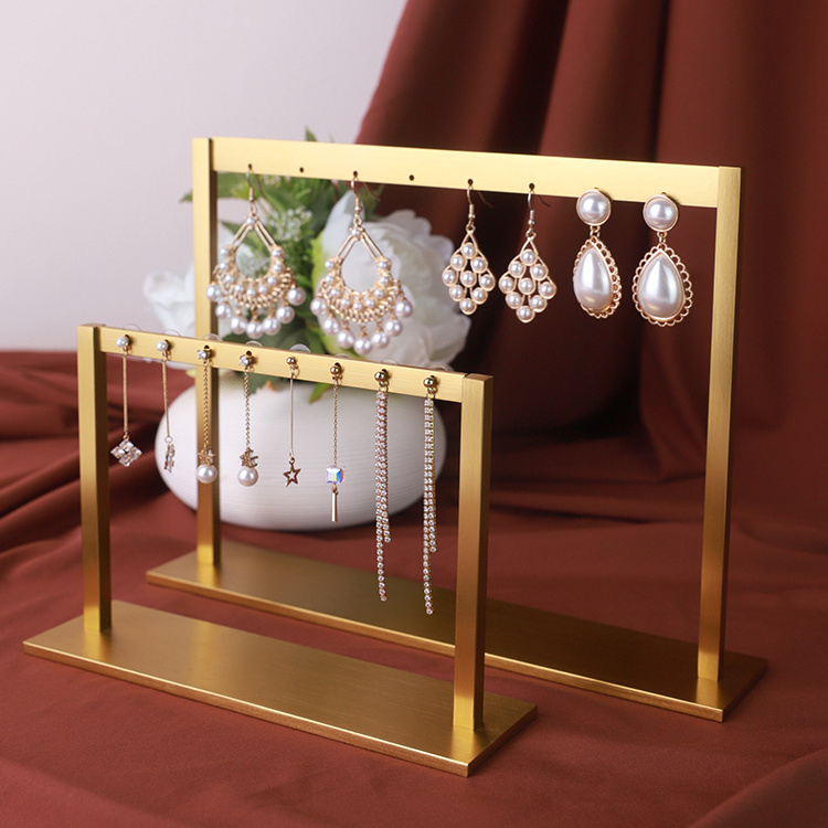 Modern Jewelry Holder Gold Aluminum Earrings Organizer Jewelry Display Stand for Store and Showcase Earring Display