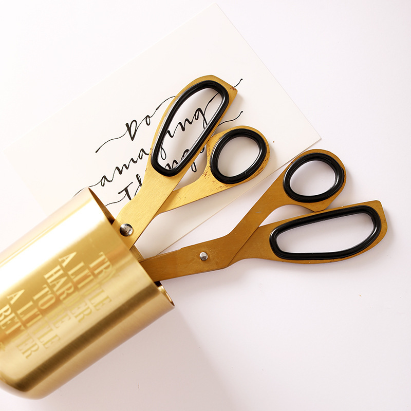 Gold Metal Scissors Tailor Fabric Paper Cutting Tools, Craft Scissors Shears Home Office Scissors Cutter