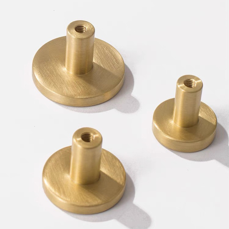 Brass Round Knobs for Kitchen Cabinet Gold Furniture Hardware Brushed Modern Satin Brass Pull Knobs