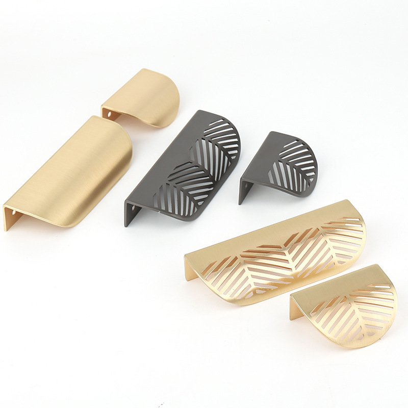 Modern Leaf Shape Pulls Furniture Door Handles Kitchen Cabinet Handle Pull Bedroom Drawers Pulls and Handles