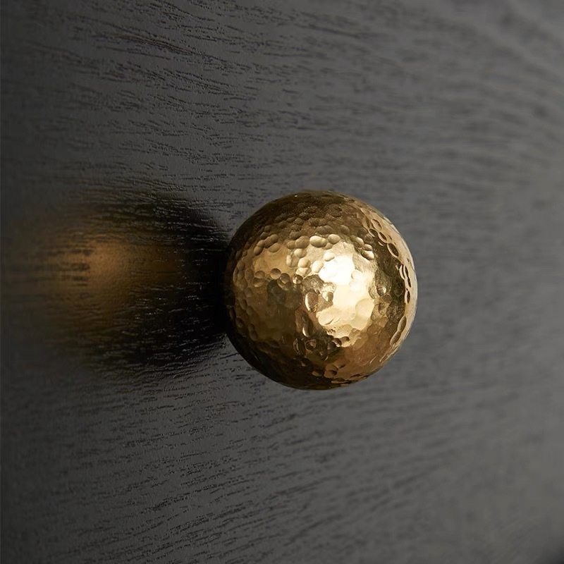 Solid Brass Cabinet Knob Handmade Hammered for Modern Wardrobe Dresser Drawer Handle Pull Gold Color Hardware Furniture Knobs