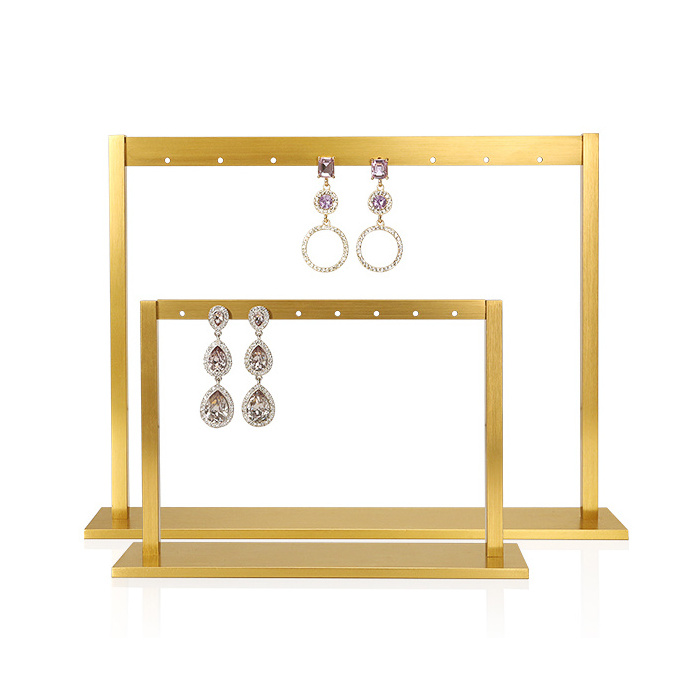 Modern Jewelry Holder Gold Aluminum Earrings Organizer Jewelry Display Stand for Store and Showcase Earring Display