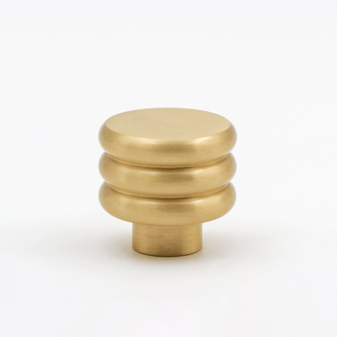 Threaded Design Furniture Knob Solid Brass Knobs Unique Kitchen Cabinet Door Handle Gold Modern Luxury Pulls Hardware