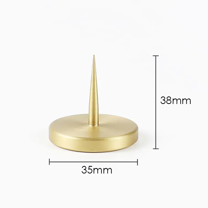 Spike Candlestick Holder, Candle Fixing Holder for Home Decoration Party Wedding Small Brass Taper Candle Holder