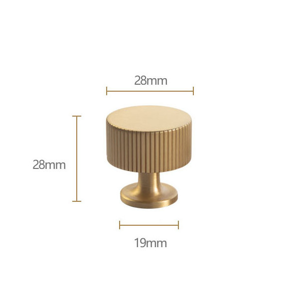 Classic Solid Brass Stripe Drawer Knobs 28mm for Cabinet Dresser Kitchen Bathroom Solid Copper Furniture Hardware Round  Knobs