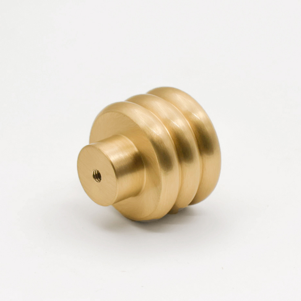 Threaded Design Furniture Knob Solid Brass Knobs Unique Kitchen Cabinet Door Handle Gold Modern Luxury Pulls Hardware