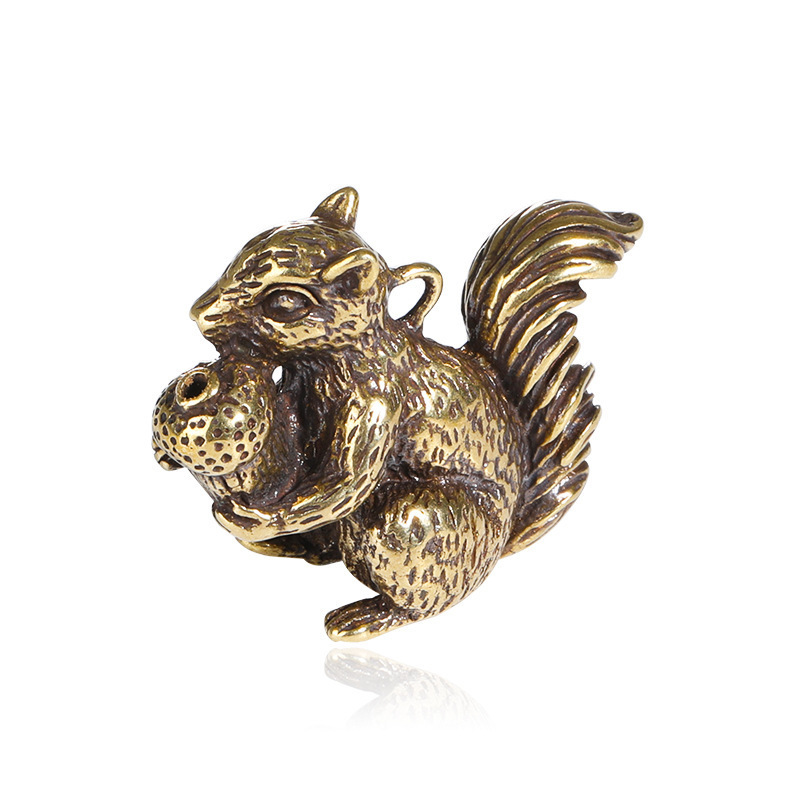 Antique Small Brass Squirrel Incense Holder Metal Handmade Cute Animal Incense Burner for Home Indoor Outdoor Buddhist Spa Yoga