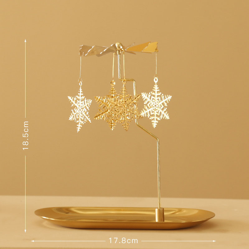 Metal Rotating Candle Holder Romantic Candlestick Candle Stand Table Centerpiece for Wedding Birthday Gift