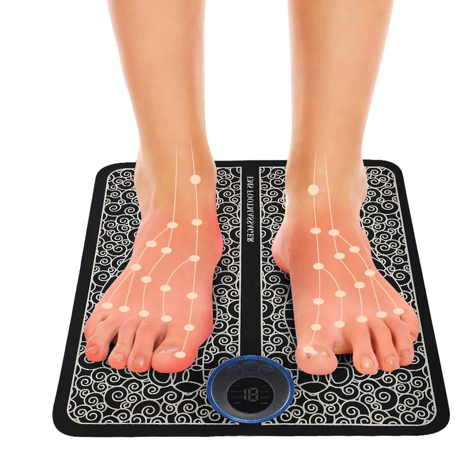 Hot Selling Products 2023 Folding Portable Electric EMS USB Muscle Acupoints Stimulator Bioelectric Foot Massager Mat