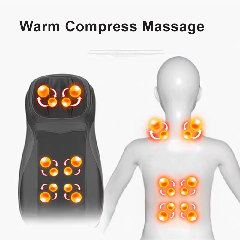 OEM Customized Portable Full Body Home Car Back Pain Relief Shiatsu Kneading Vibration Massage Seat Cushion