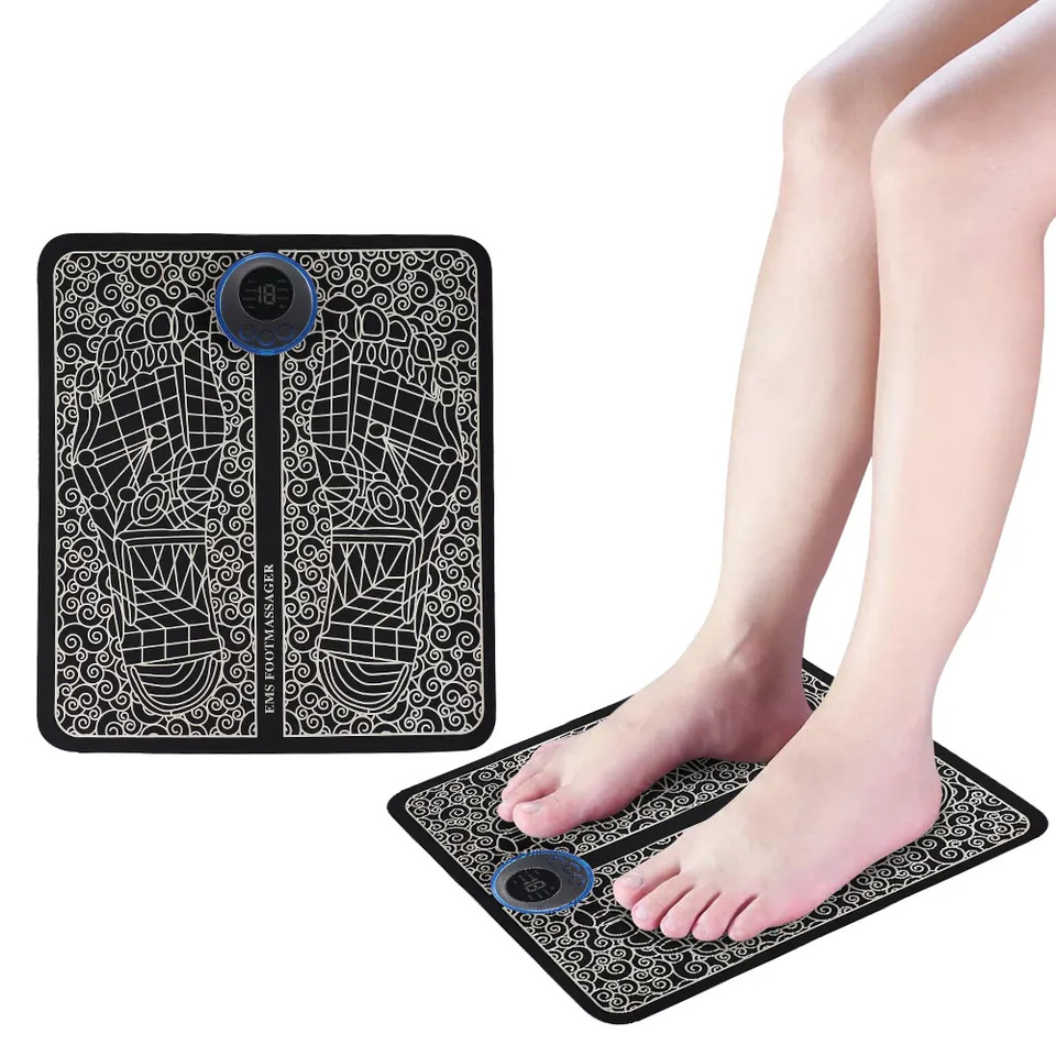 Hot Selling Products 2023 Folding Portable Electric EMS USB Muscle Acupoints Stimulator Bioelectric Foot Massager Mat