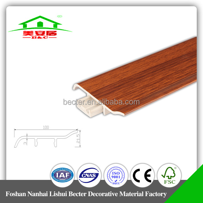 Floor Plinth Plastic Skirting With Clips For Pvc Baseboard