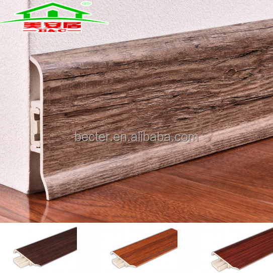 Floor Plinth Plastic Skirting With Clips For Pvc Baseboard