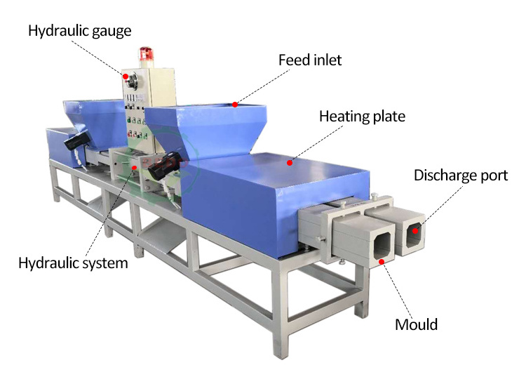 Hot Pressing Sawdust Pallet Compress Machine Wood Feet Block Making Machine Wood Shaving Pallet Block Press Machines