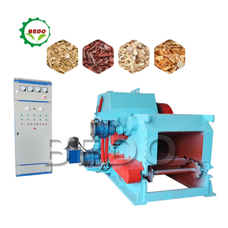 Electric Drum Wood Chipper Shredder Branch Chipper Big Wood Crusher Firewood Log Processor With Good Price