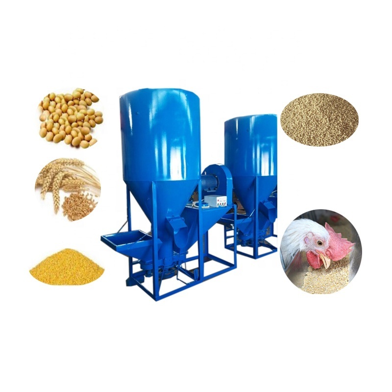 Animal Chicken Pig Feed Crushing And Mixing Machine Equipment For Sale Combined Crusher Mixer Animal Feed Grain Grinder