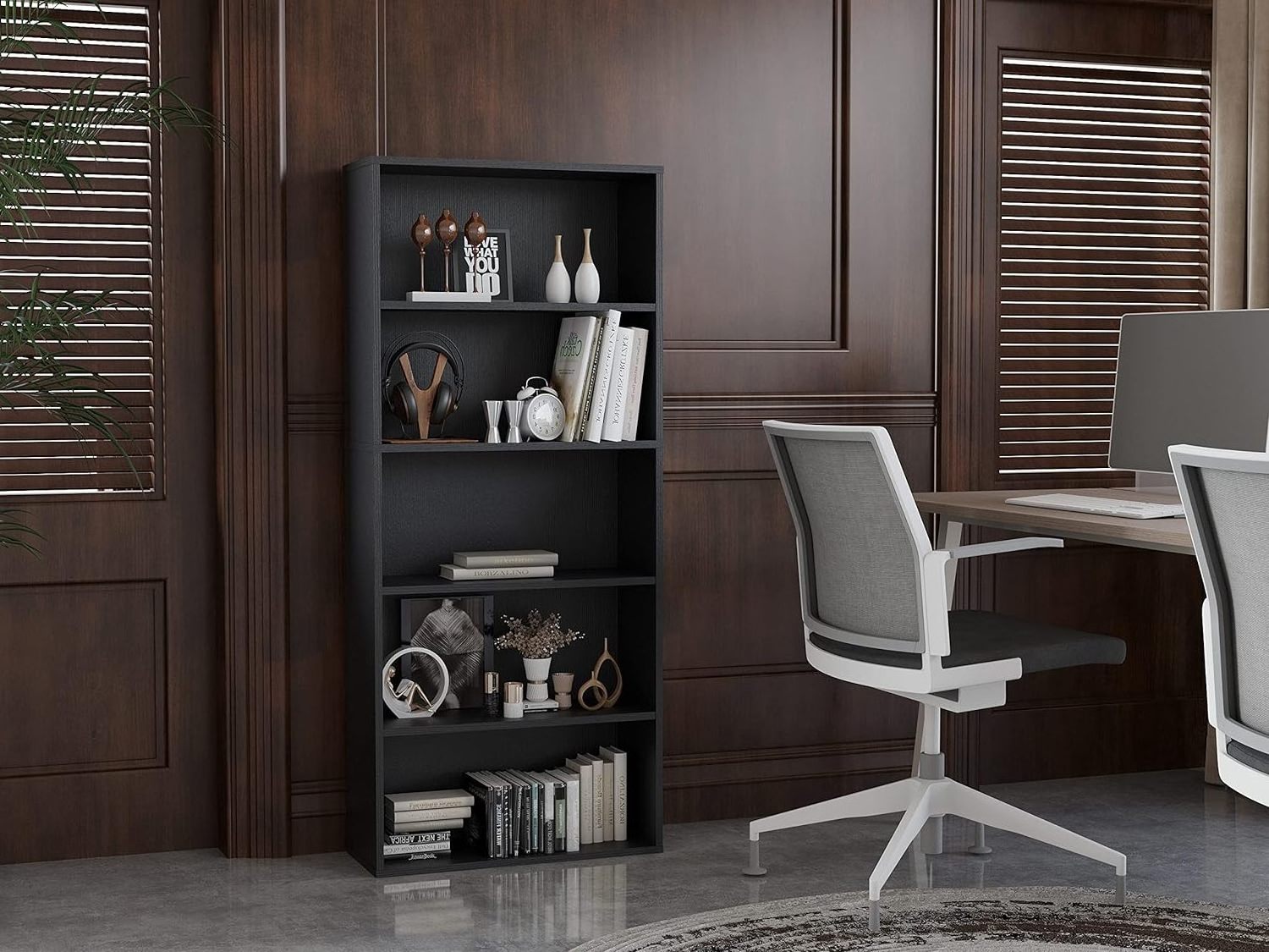 5/6 Layer Solid Wood Bookcase Extra Large Wooden Shelving for Office and Living Room Free Standing Open Shelf Unit