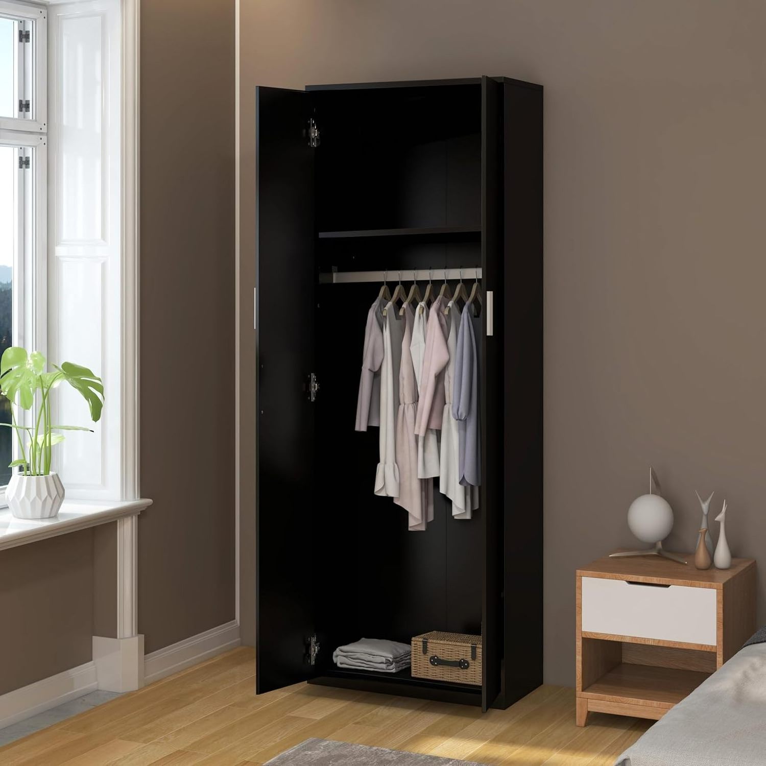 Clothes Cabinet Wardrobe Bedroom Furniture Closet Storage Wood