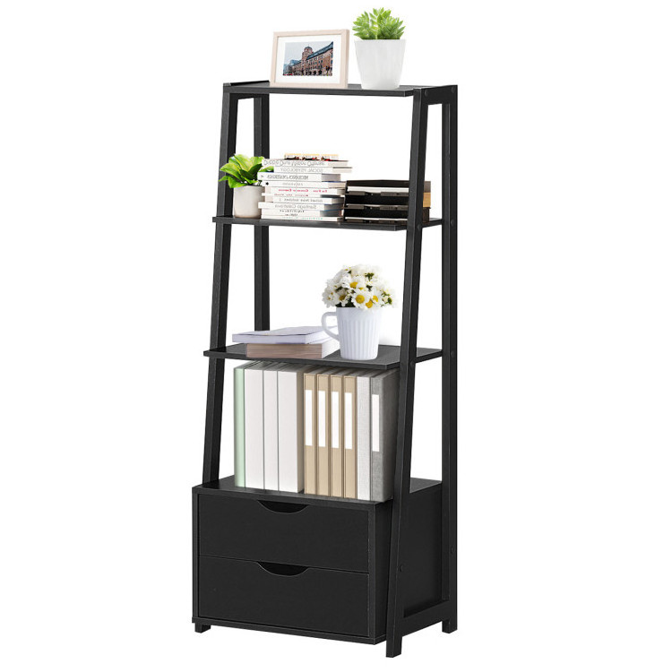 Bookshelf with 1 Drawer 3 Storage Unit Cube Nordic Style for Living Room Bedroom Study Office