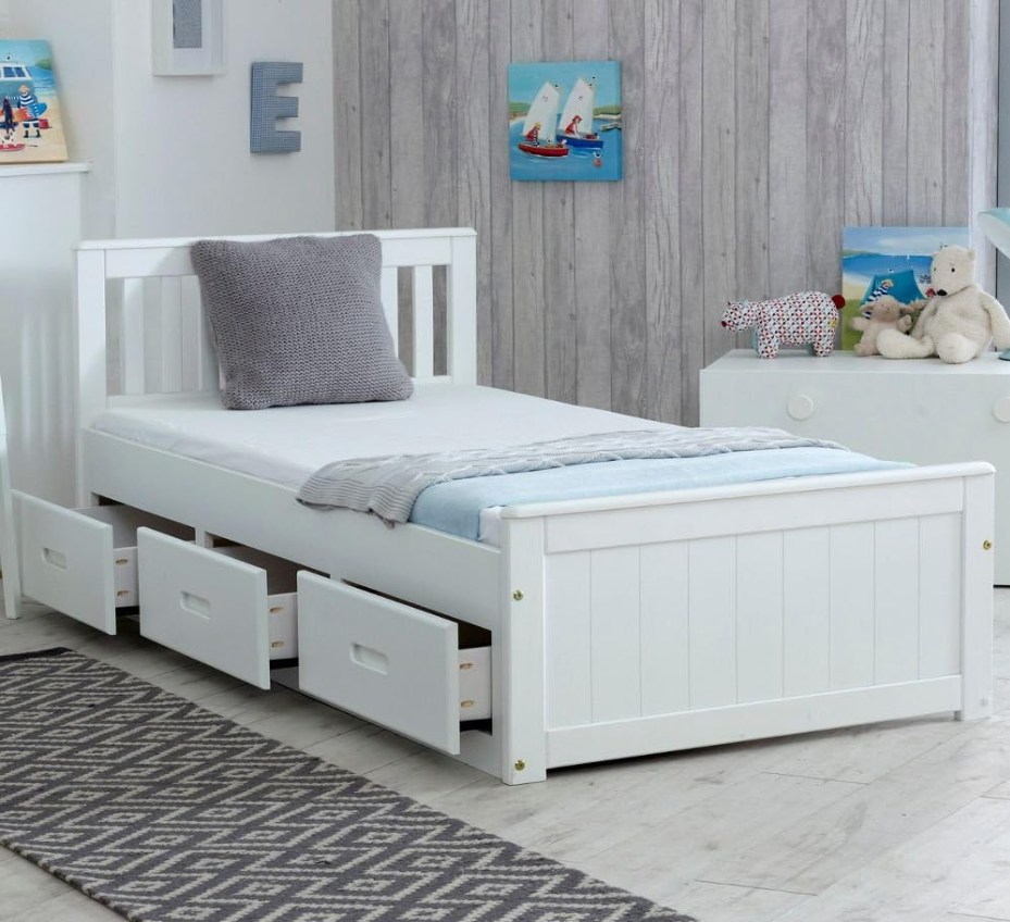 Wooden Shaker Style Bedroom Furniture Single Queen Wooden Bed Frame Modern Solid Wood Children's Single Bed