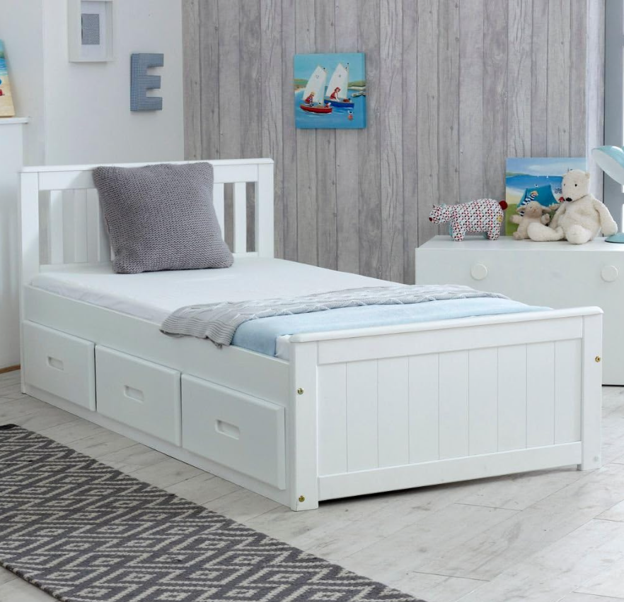 Wooden Shaker Style Bedroom Furniture Single Queen Wooden Bed Frame Modern Solid Wood Children's Single Bed