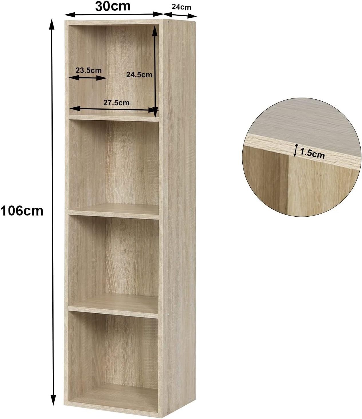 4 Cube Shelving Unit Storage MDF Book Shelf, Wooden Storage Cubes Bookcases for Living Room