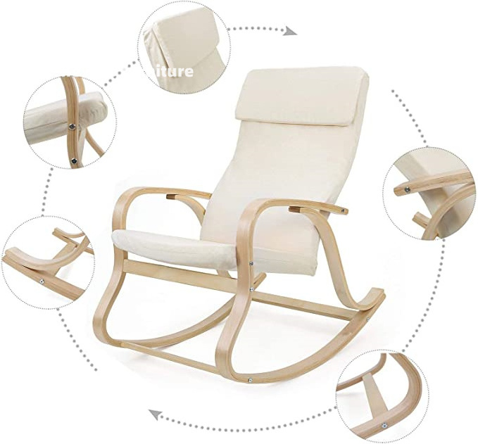 New Fashion Comfortable Relax Chairs Indoor Hanging Birch Rocking Chair For Bedrooms modern