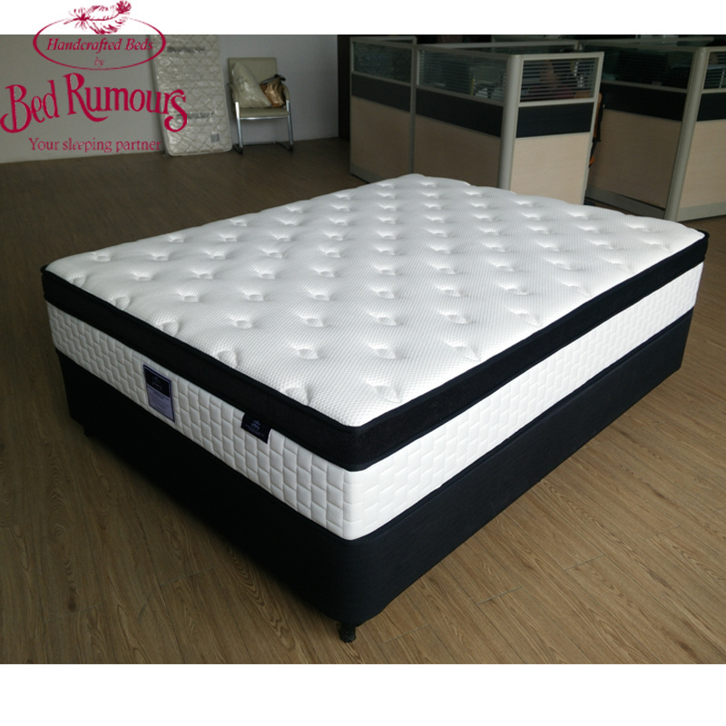 New style pillow top king double side cool gel memory foam spring pocket bed mattress