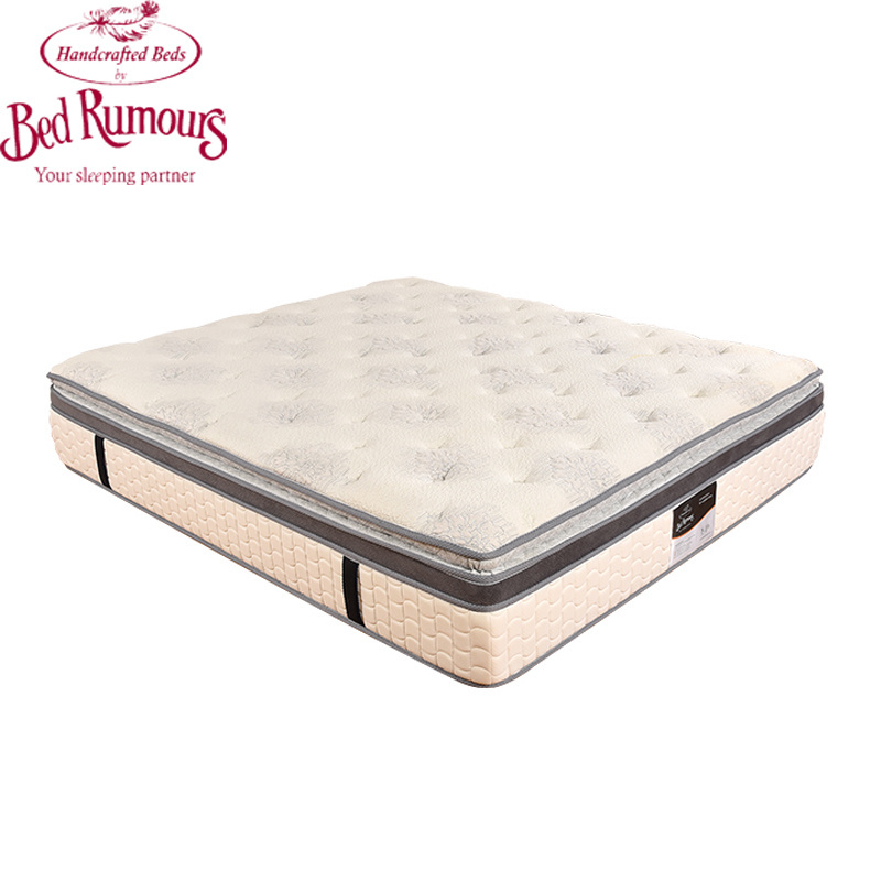 Pillow top roll packed 34cm height king mattress twin size spring pocket bed mattress manufacturers