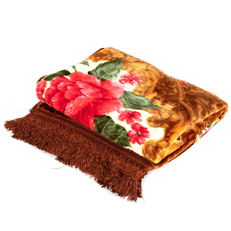 Hot Selling Discount Polyester Blanket Stock Lot 4.5kg 2ply 200x240cm Winter Raschel Mink Blanket