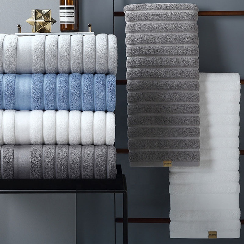 Durable Soft Custom Jacquard Bathroom Towels 100% Cotton Thick Hotel Face Towels