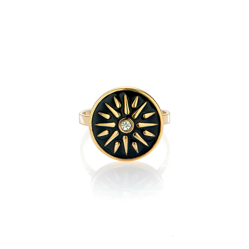 Stainless Steel Ring Fashion Jewelry Enamel Jewelry Gold Vintage Star Gold Plating Guangdong Adjustable Ring Unisex Rings CZ /