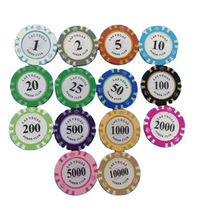 High Quality Custom ABS Poker Chip Set With Metal Insert Color Weight 11.5g Choice Chip Mini Poker Chips