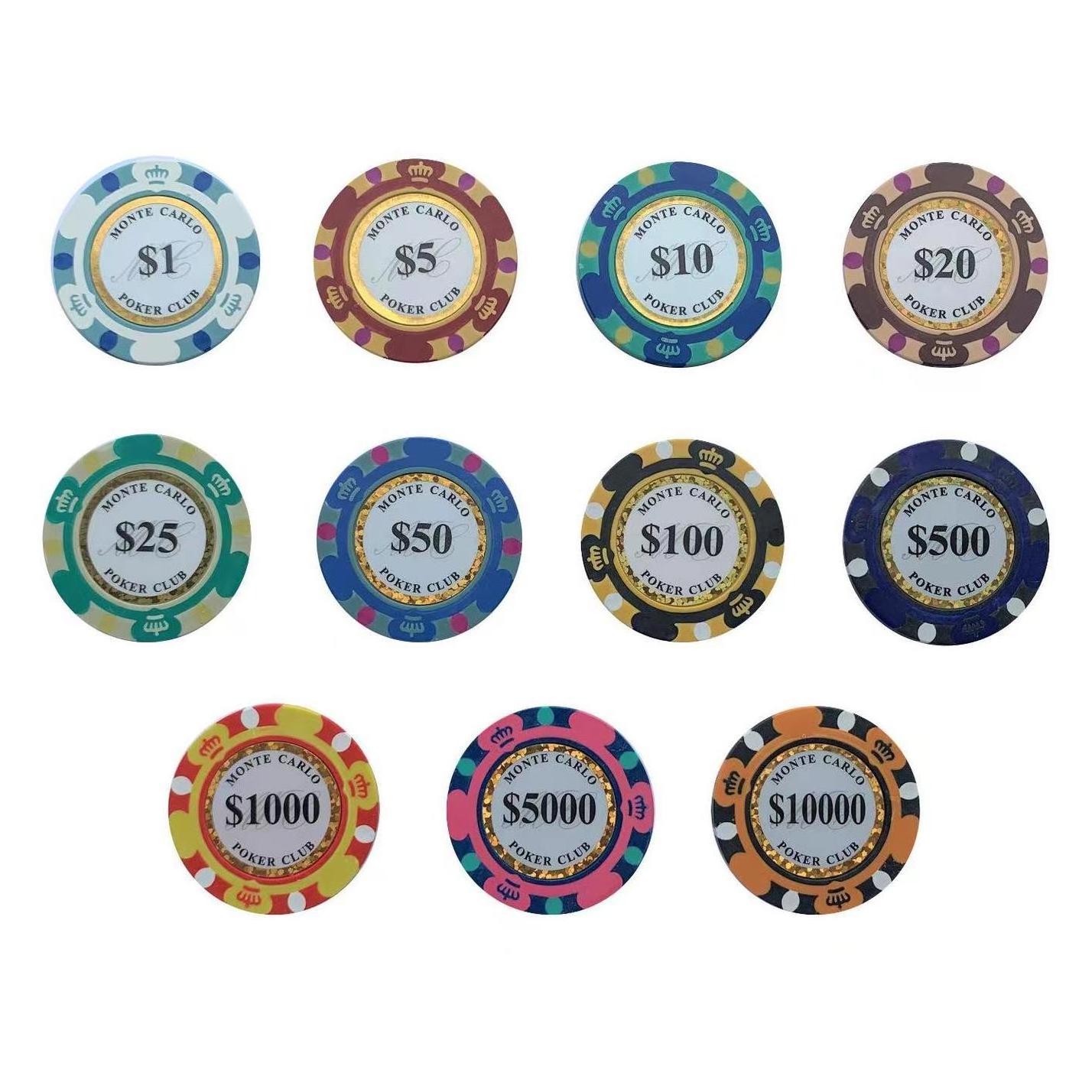 2024 Fashion Poker Special Tricolor Crown Hot Stamping Clay Mini Poker Chips For Gambling Games