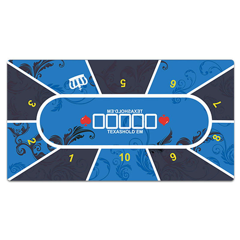 Roll Up Non-Slip Rectangle Green Blue Black Rubber Pads Texas Poker Table Mat Board Game Casino Poker Mat