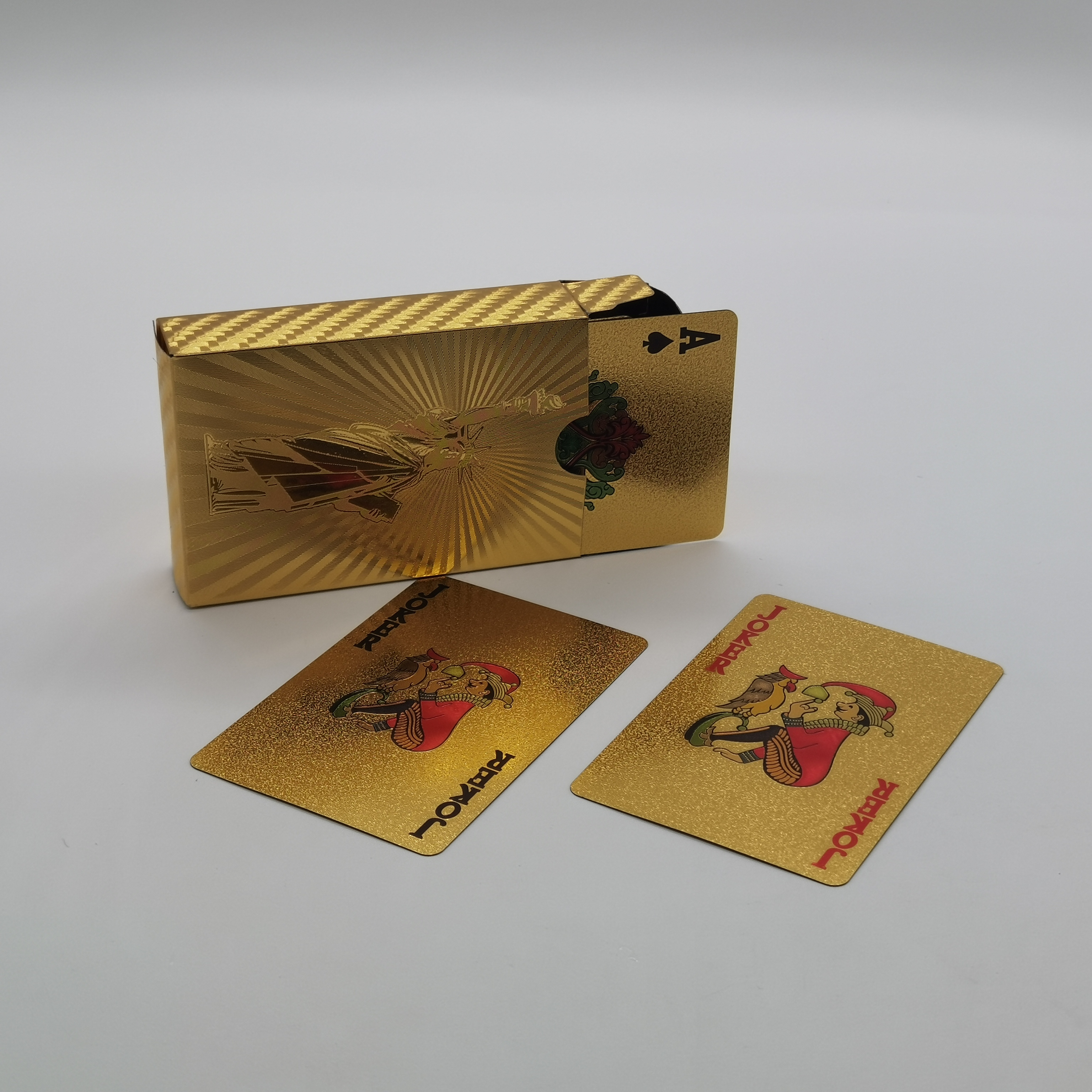 Hot Selling 24K Gold 4 Color Joker Adult Board Poker Plastic Playing Cards